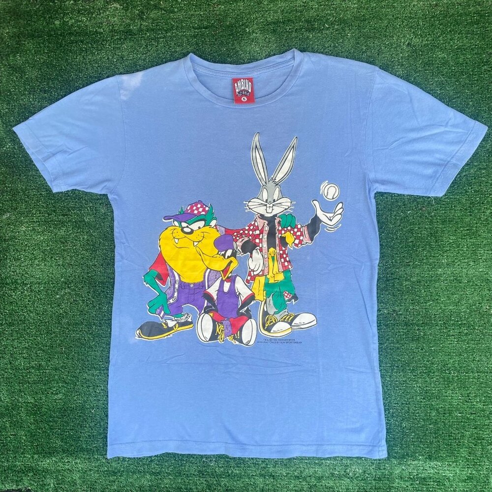 Vintage 90s Looney Tunes Shirt Taz Bugs Bunny Grunge Cartoon